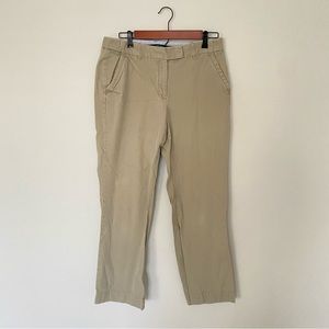 Lands’ End Women’s Khaki Straight Leg Mid Rise Pants Size 10